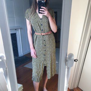 Madewell Floral Button Down Midi Dress